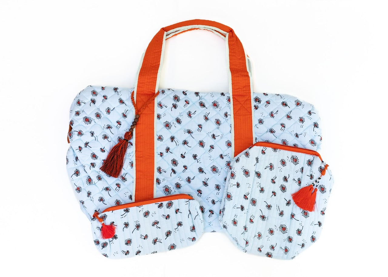 Weekender Trio Bags - Light Blue