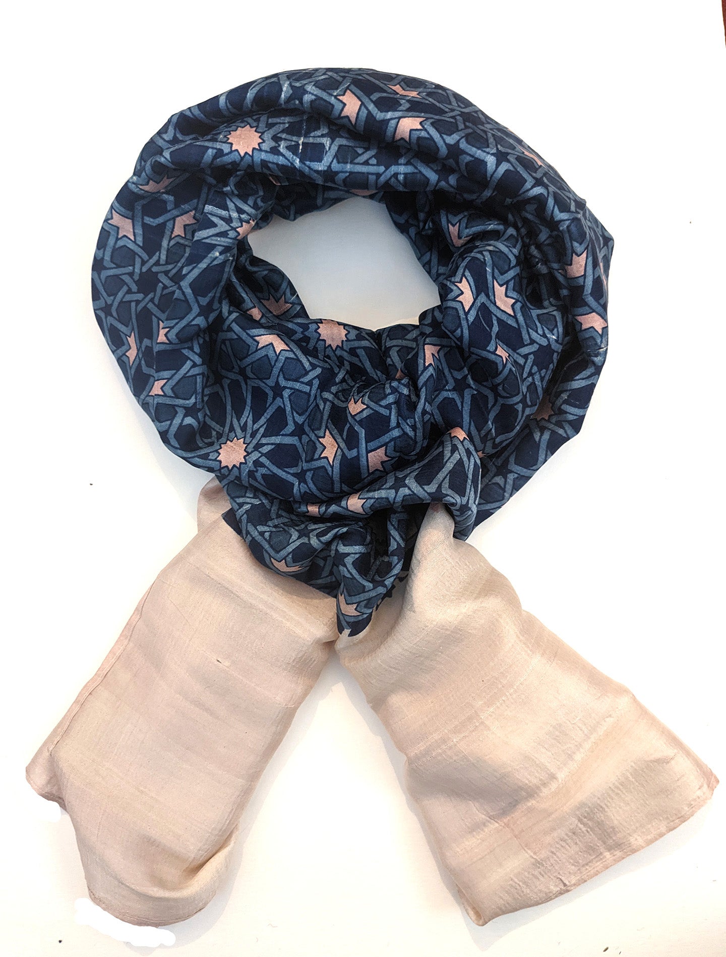 Blockprinted Silk Scarf - Mosaic
