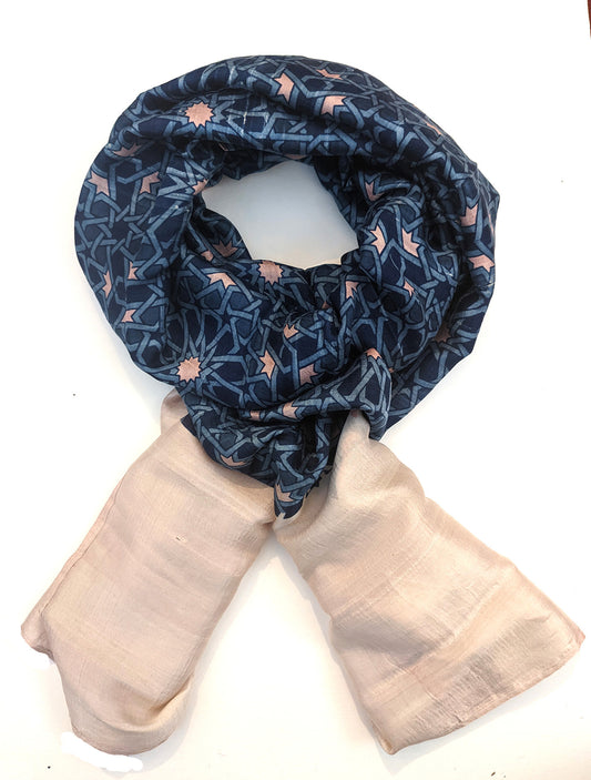 Blockprinted Silk Scarf - Mosaic