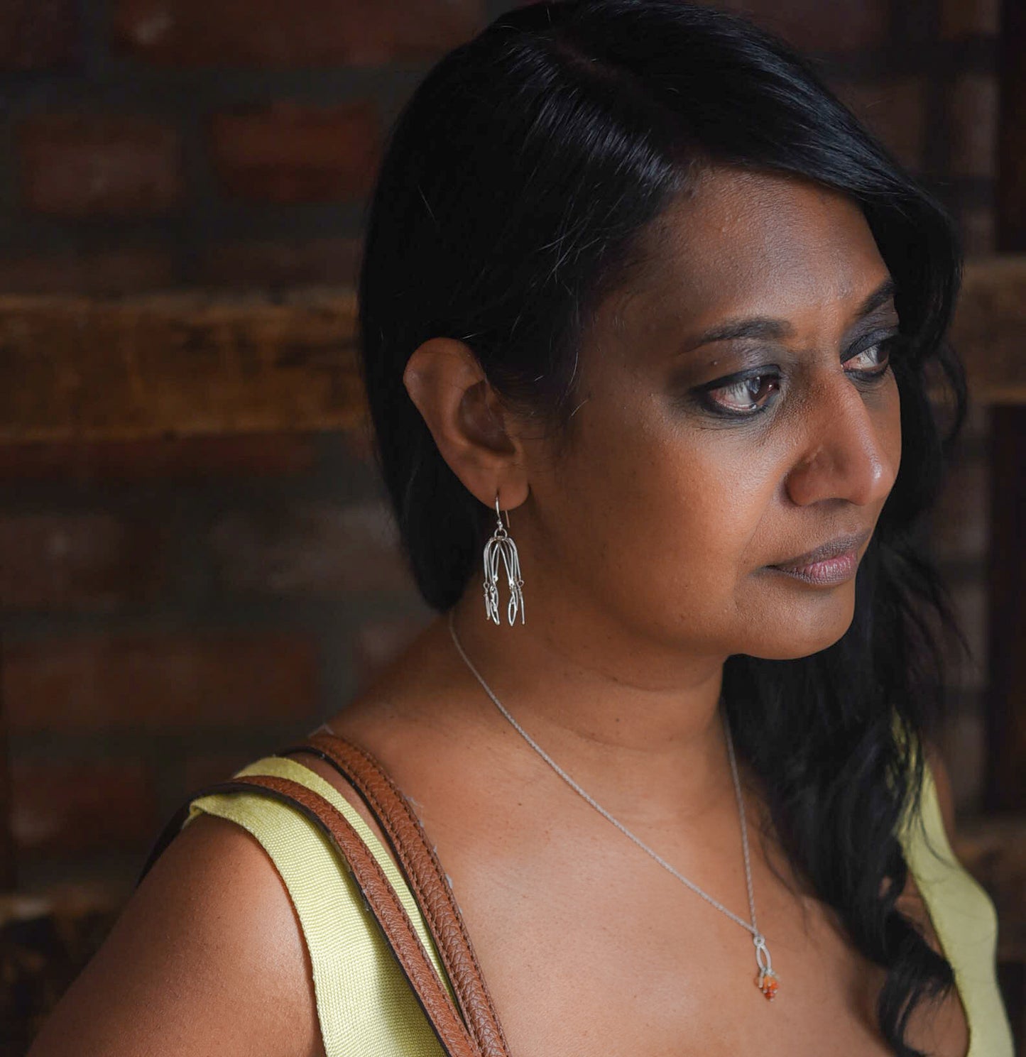 Coriander Necklace with Carnelian