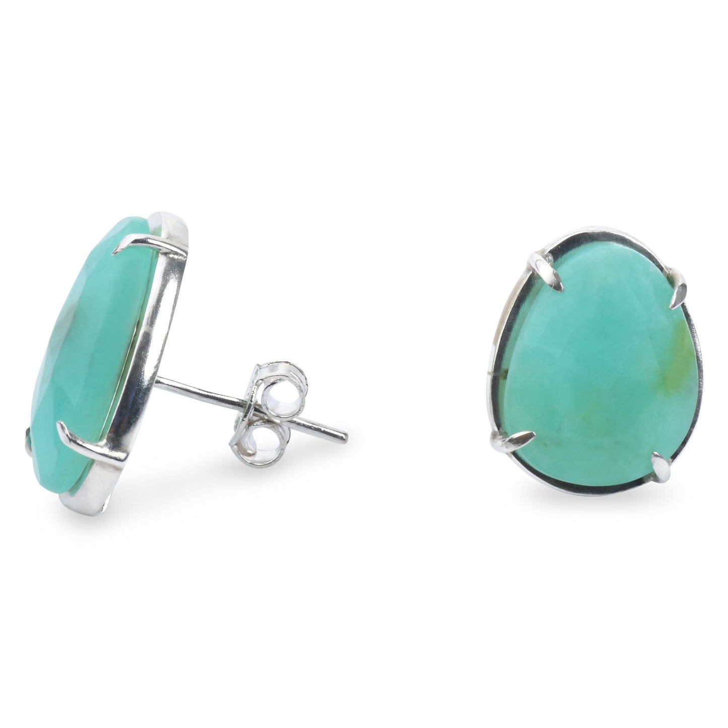 Aqua Blue Stud Earrings