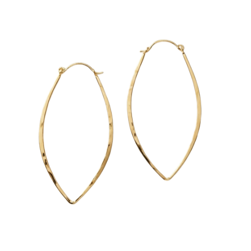 Asha Gold Hammered Hoop Earrings