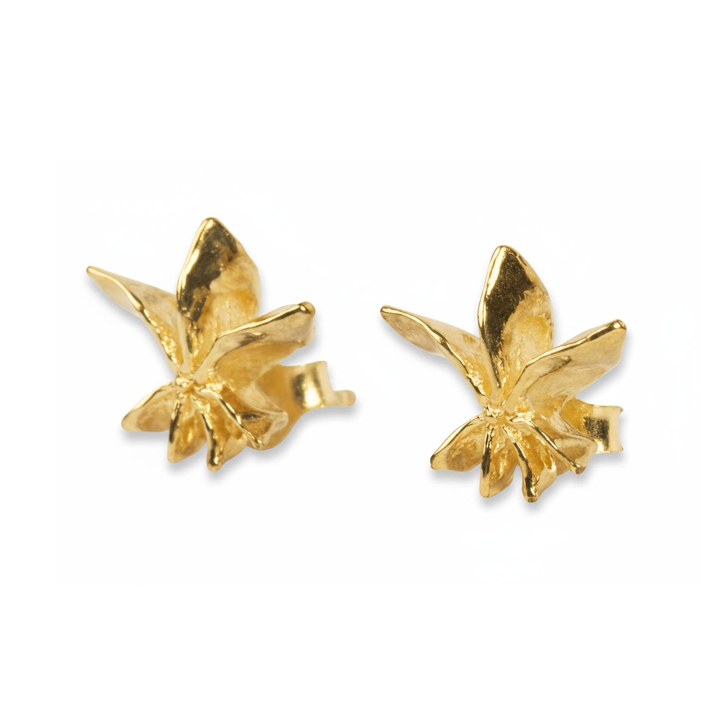 Star Anise Stud Earrings - Gold