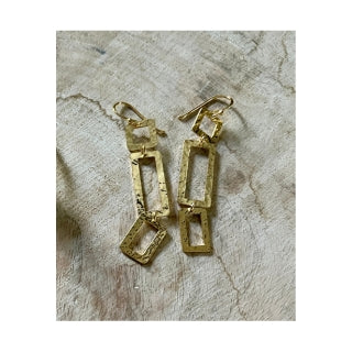 Priya Rectangular Gold  Earrings